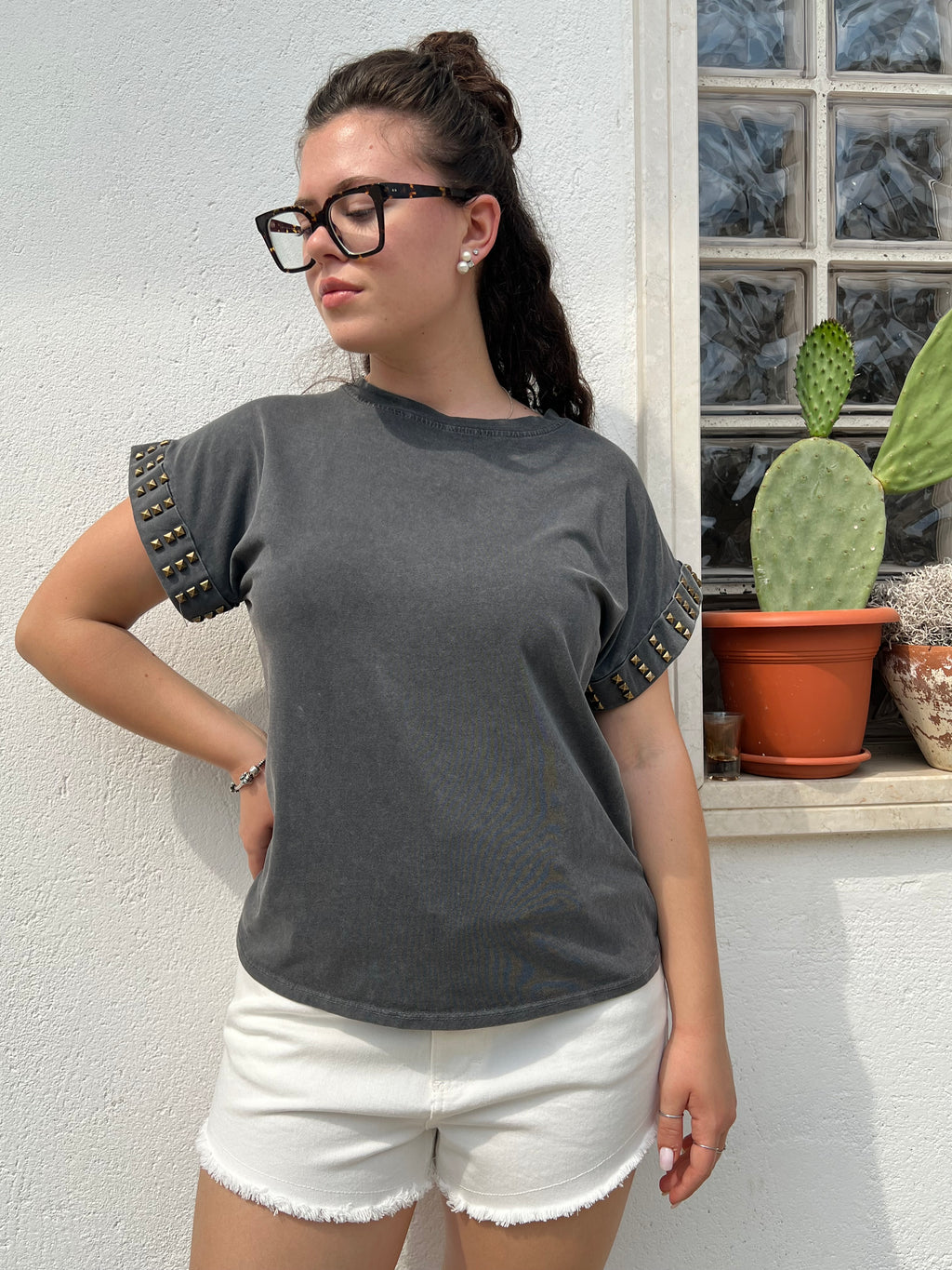 T-shirt Borchie