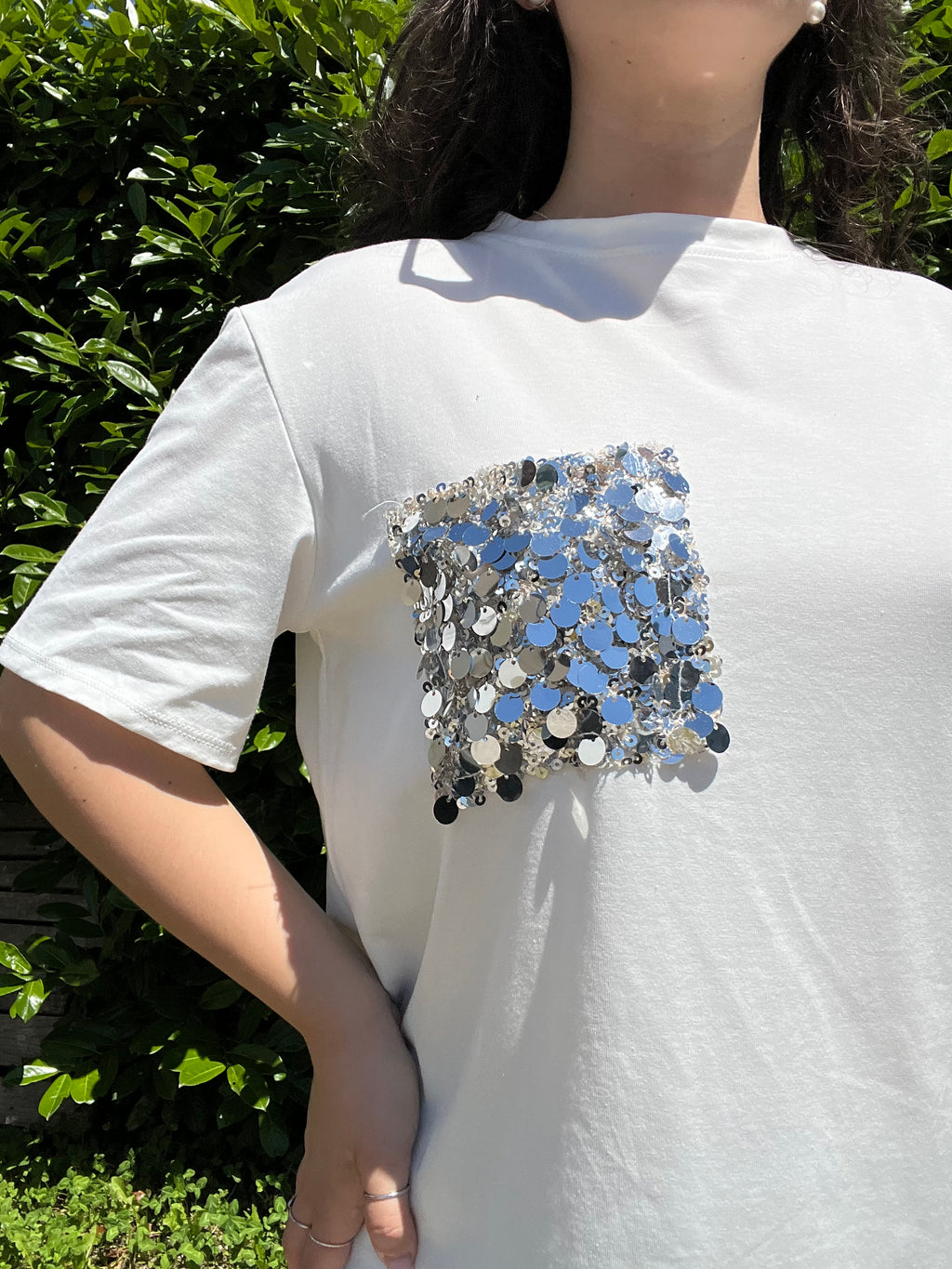 T-shirt Tasca Paillettes