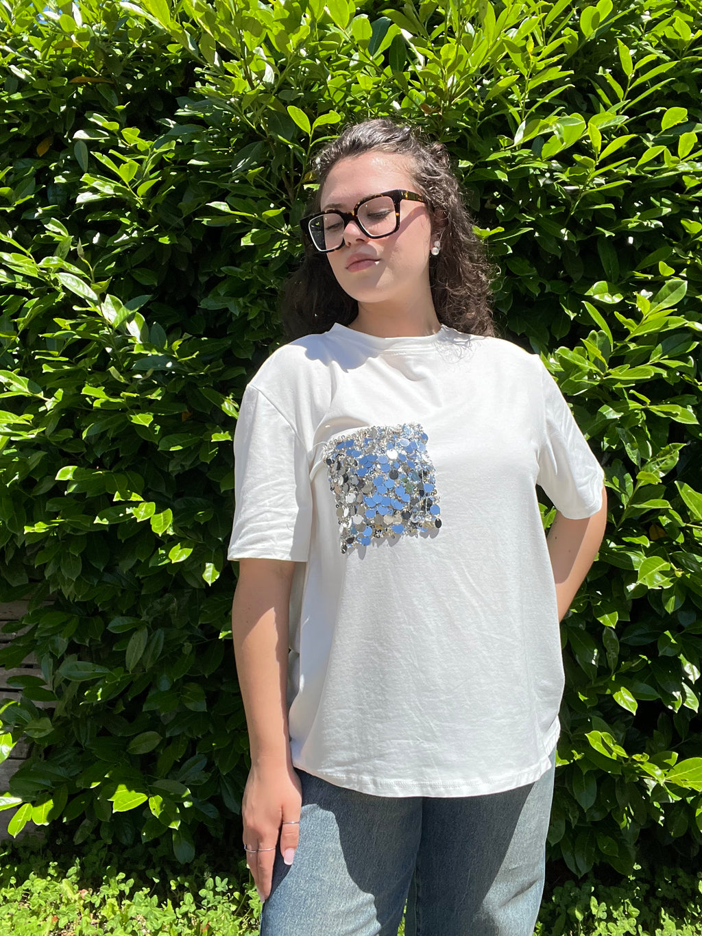 T-shirt Tasca Paillettes